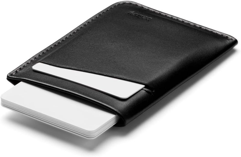 BELLROY Card Sleeve (Premium Leather Card Holder or Minimalist Wallet, Holds 2-8 Cards or Business Cards, Folded Note Storage) - Black - Image 4